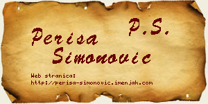 Periša Simonović vizit kartica